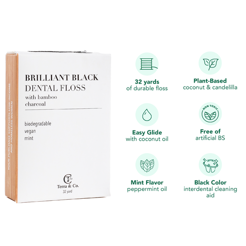 Brilliant Black® Floss – Whitens Between Teeth Naturally
